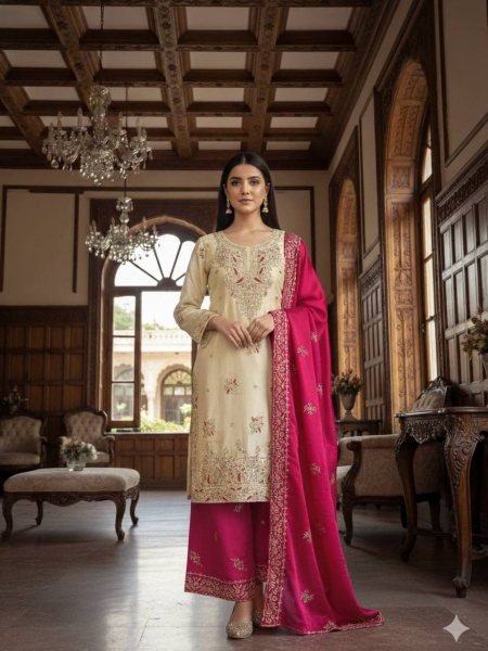 Ingenious Pink GMY Silk Suit with Designer Dupatta for Traditional Celebrations Ready To Wear Suit