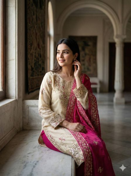 Ingenious Pink GMY Silk Suit with Designer Dupatta for Traditional Celebrations Ready To Wear Collection