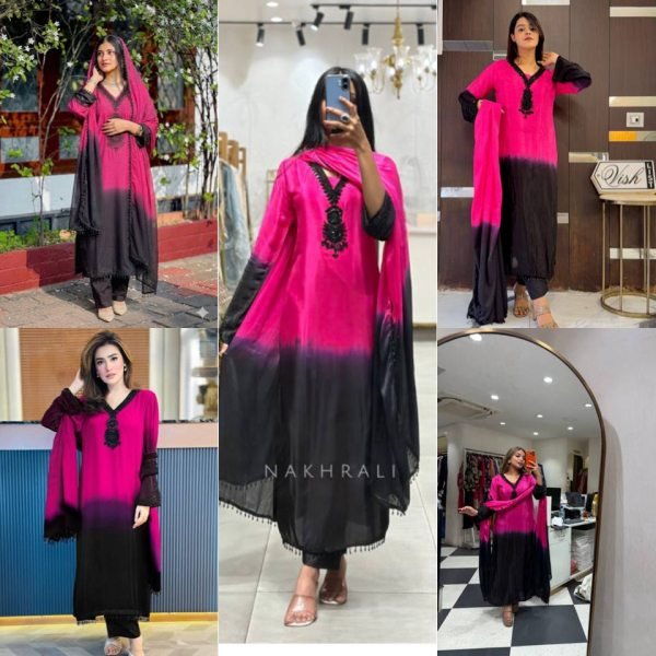 Innovative Pink Designer Long Kurti Set with Georgette Dupatta for Party Wear Ready To Wear Collection