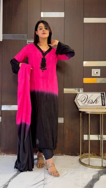 Innovative Pink Designer Long Kurti Set with Georgette Dupatta for Party Wear Ready To Wear Collection