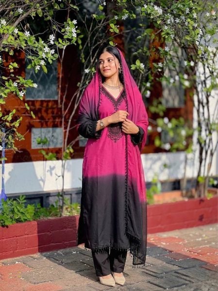 Innovative Pink Designer Long Kurti Set with Georgette Dupatta for Party Wear Ready To Wear Collection