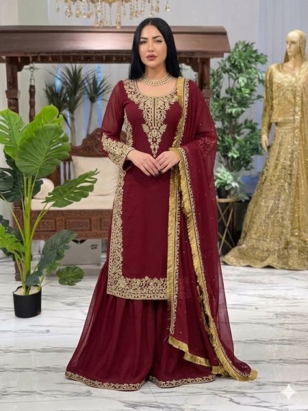 Innovative Red Boutique Style Party Wear Suit for Wedding Functions Ready To Wear Collection