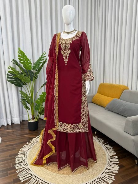 Innovative Red Boutique Style Party Wear Suit for Wedding Functions Ready To Wear Collection