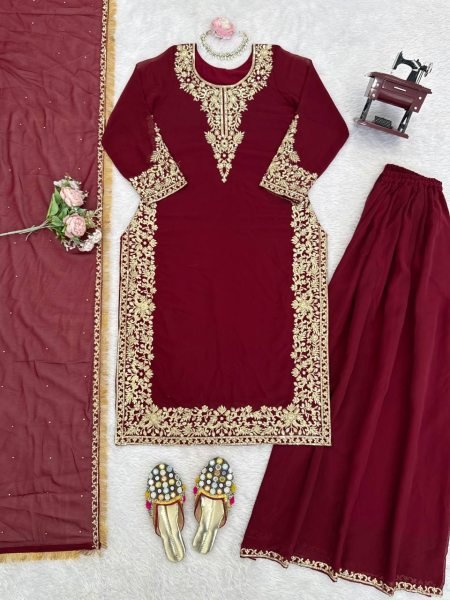 Innovative Red Boutique Style Party Wear Suit for Wedding Functions Ready To Wear Collection