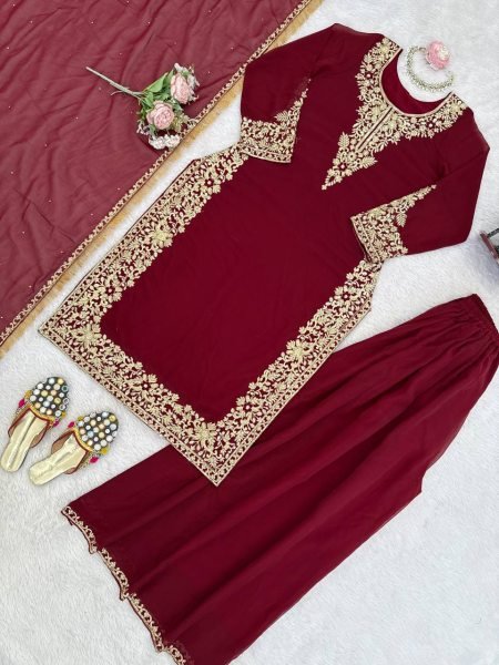 Innovative Red Boutique Style Party Wear Suit for Wedding Functions Ready To Wear Collection