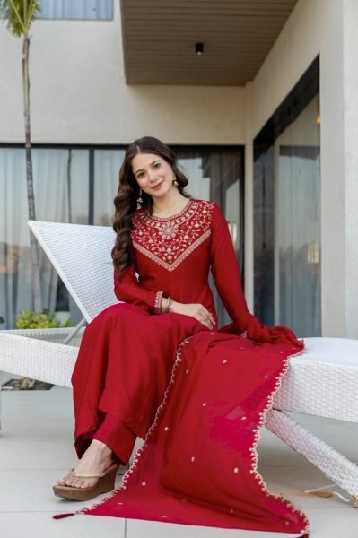 Innovative Red Designer Anarkali Suit for Wedding and Festive Collection Anarkali Kurtis 