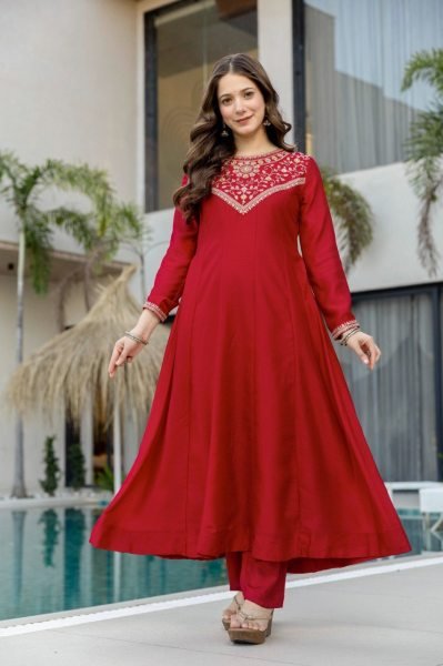 Innovative Red Designer Anarkali Suit for Wedding and Festive Collection Anarkali Kurtis 