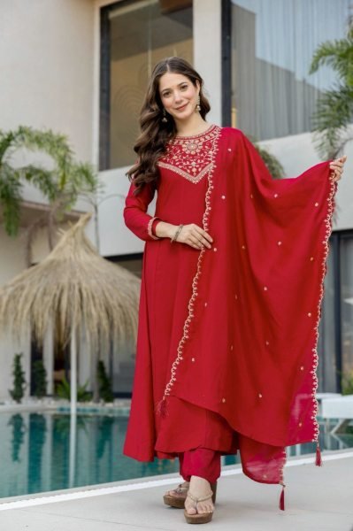 Innovative Red Designer Anarkali Suit for Wedding and Festive Collection Anarkali Kurtis 