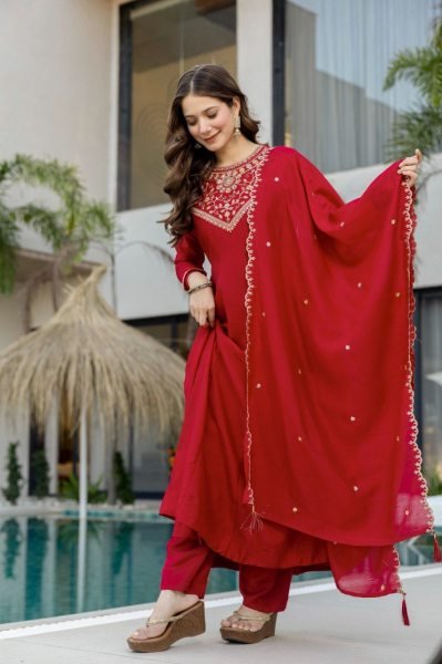 Innovative Red Designer Anarkali Suit for Wedding and Festive Collection Anarkali Kurtis 