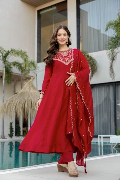 Innovative Red Designer Anarkali Suit for Wedding and Festive Collection Anarkali Kurtis 