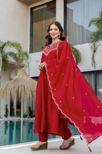 Innovative Red Designer Anarkali Suit for Wedding and Festive Collection Anarkali Kurtis 