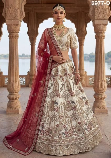 Innovative White Heavy Embroidered Bridal Lehenga Set with Designer Blouse  Bridal Lehenga Choli