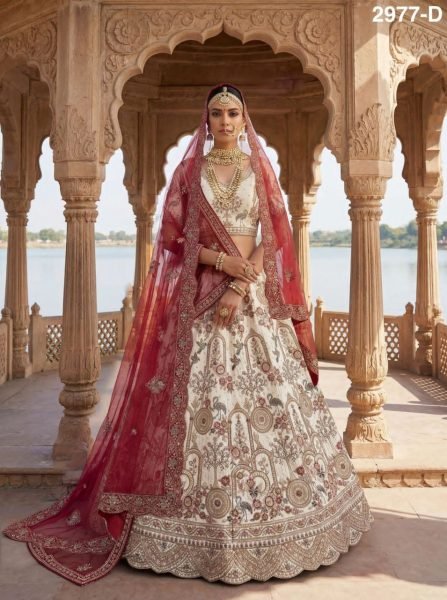 Innovative White Heavy Embroidered Bridal Lehenga Set with Designer Blouse  Bridal Lehenga Choli