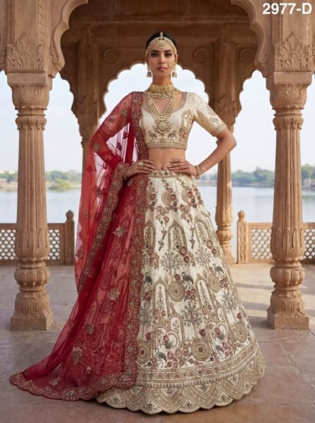 Innovative White Heavy Embroidered Bridal Lehenga Set with Designer Blouse  Bridal Lehenga Choli