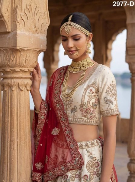 Innovative White Heavy Embroidered Bridal Lehenga Set with Designer Blouse  Bridal Lehenga Choli