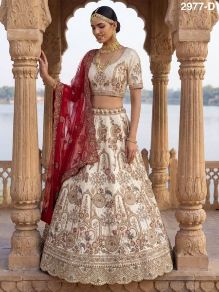 Innovative White Heavy Embroidered Bridal Lehenga Set with Designer Blouse  Bridal Lehenga Choli