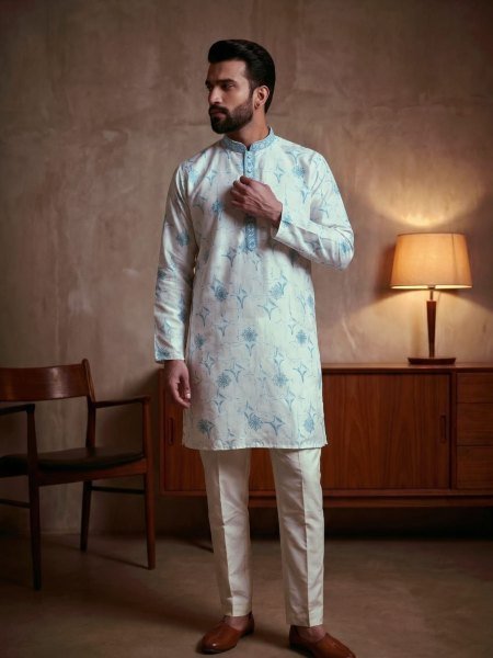 Inspiring Cotton Kurta with Chudidar Pyjama For Men s Ethnic Wear 