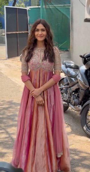 Inspiring Pink Pure NC Moss Silk Embroidered Gown with Butterfly Net Dupatta Ready To Wear Collection