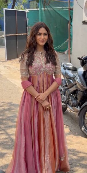 Inspiring Pink Pure NC Moss Silk Embroidered Gown with Butterfly Net Dupatta Ready To Wear Collection
