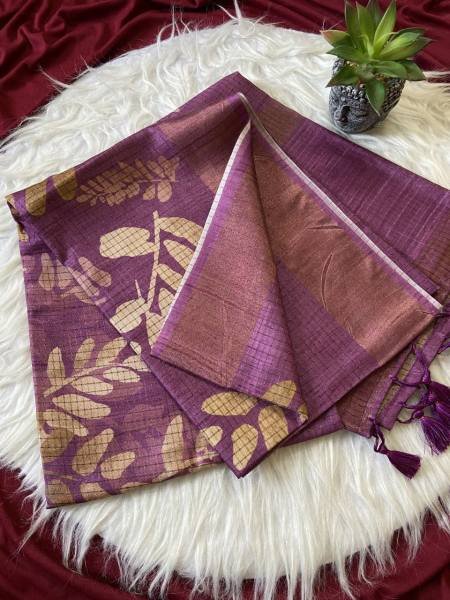 Inspiring Soft Tussar Silk Saree with Tassels And Checks Pattern Design For Shop Owner Silk Sarees Wholesale