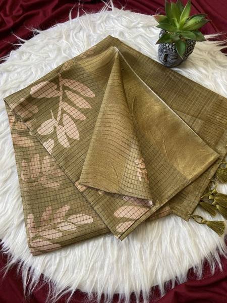 Inspiring Soft Tussar Silk Saree with Tassels And Checks Pattern Design For Shop Owner Silk Sarees Wholesale