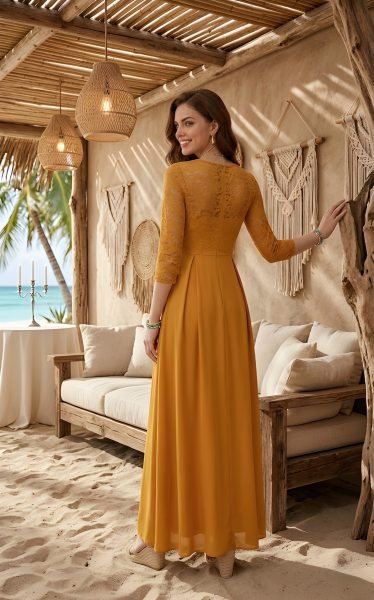 Inspiring Yellow Net Long Dress for Women with Crepe Inner at Wholesale Rate Western Ladies Top Wholesale