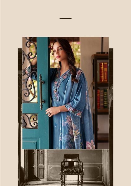 Intricate Blue Women s Cotton Ethnic Set with Embroidery and Ready to Wear Stitching Pakistani Suits Wholesale