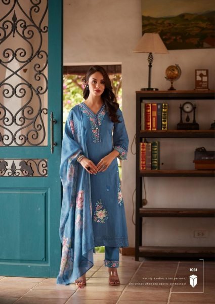 Intricate Blue Women s Cotton Ethnic Set with Embroidery and Ready to Wear Stitching Pakistani Suits Wholesale