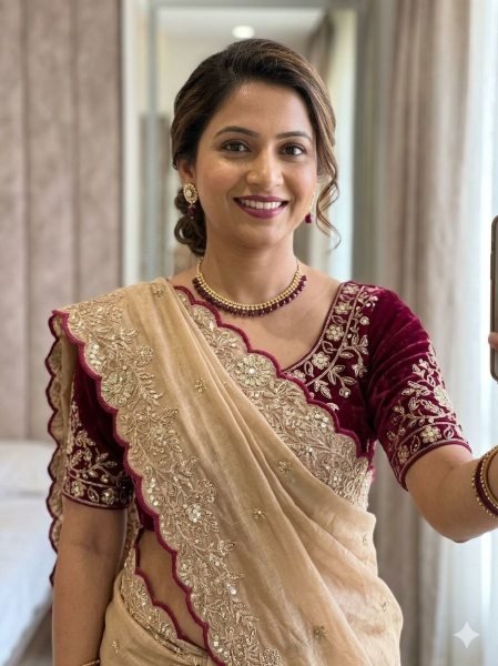 Intricate Cream Star Georgette Saree with Heavy Sequence Work for Party Wear Designer Wedding Sarees Wholesale