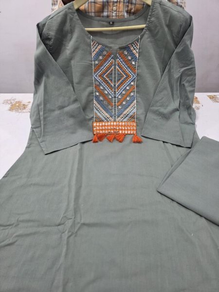 Intricate Grey Pure Cotton Cord Set for Women Summer Wear at Wholesale Rate CO ORD Sets