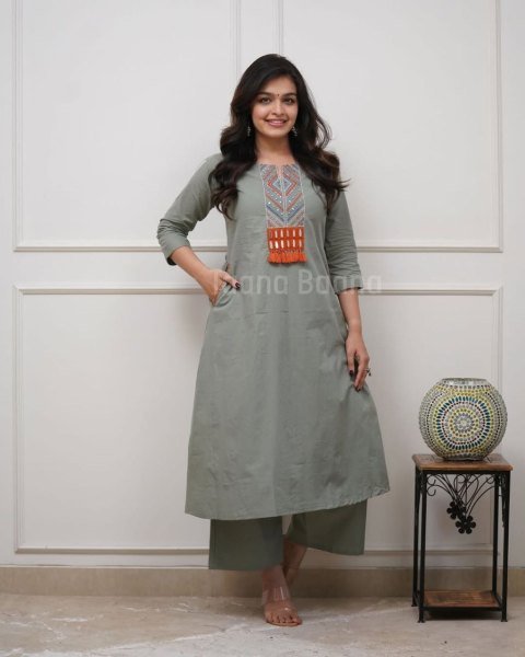Intricate Grey Pure Cotton Cord Set for Women Summer Wear at Wholesale Rate CO ORD Sets