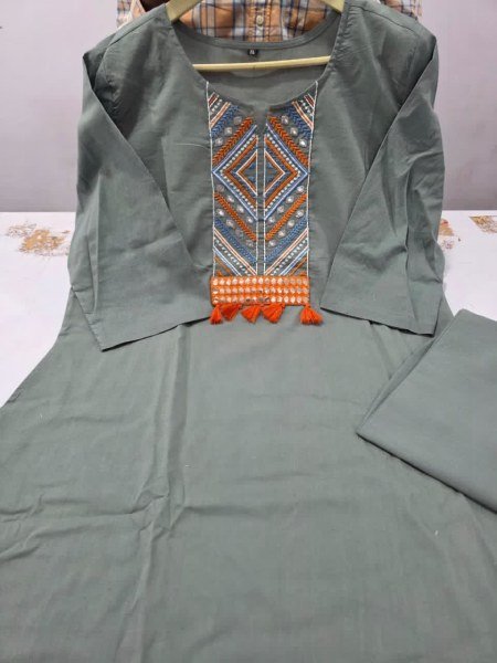 Intricate Grey Pure Cotton Cord Set for Women Summer Wear at Wholesale Rate CO ORD Sets