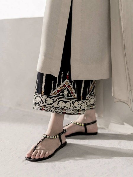 Intricate Grey Rayon Satin Straight Cut Kurti Set With Thread Work Palazzo For Wholesaler Price  Ready To Wear Collection