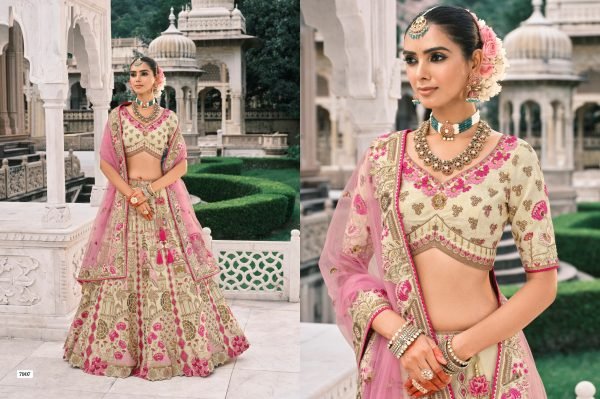 Intricate Off White Traditional Silk Lehenga with Heavy Embroidery for Women Bridal Lehenga Choli