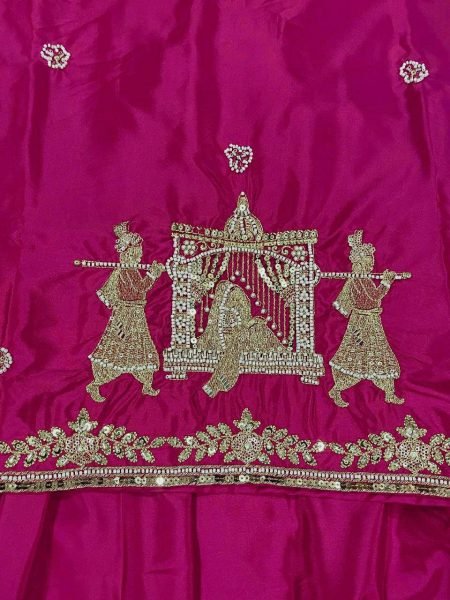 Intricate Rani Pink Silk Lehenga Set with Net Dupatta for Special Occasions Ready To Wear Collection