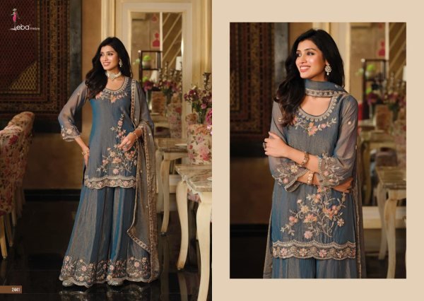 Intricate Teal Blue Moss Silk Top Palazzo Dupatta Set with Beads Work at Wholesale Rate Designer Plazzo Salwar Suits Wholesale
