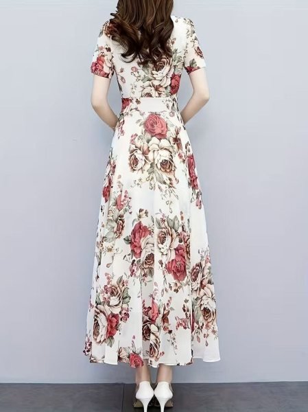 Intricate White Fashionable Chiffon Dress for Vacation and Evening Wear Western Ladies Top Wholesale