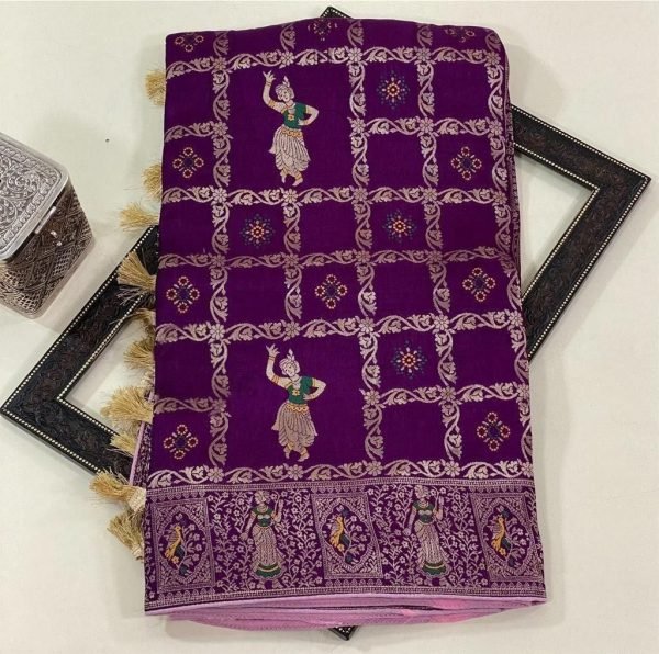 Intricate Wine Premium Festival Wear Pure Dhola Silk Saree with Designer Zari Woven Pallu Silk Sarees Wholesale