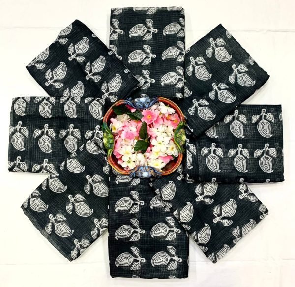 Intuitive Black Designer Cotton Kota Check Digital Print Saree with Rich Pallu  Printed Cotton Sarees Wholesale