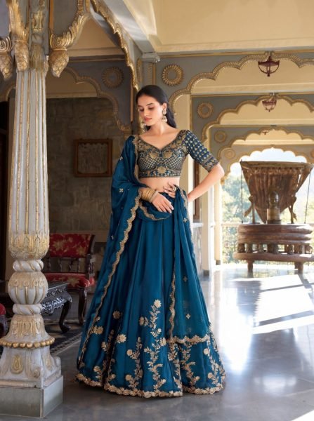 Intuitive Blue Party Wear Lehenga with Cutwork Dupatta for Festive Celebrations Designer Lehenga Choli