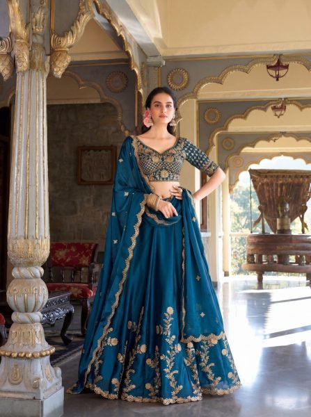 Intuitive Blue Party Wear Lehenga with Cutwork Dupatta for Festive Celebrations Designer Lehenga Choli