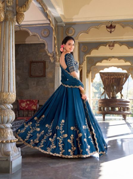 Intuitive Blue Party Wear Lehenga with Cutwork Dupatta for Festive Celebrations Designer Lehenga Choli