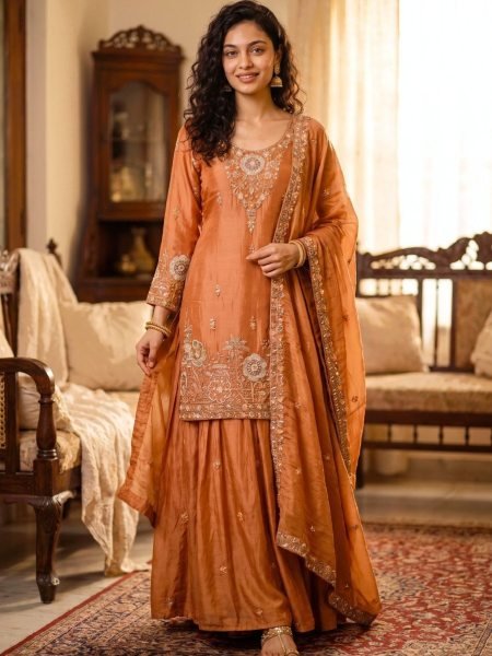 Intuitive Brown Salwar Suit Collection with Premium Pure Fabric and Aster Inner Salwar Kameez
