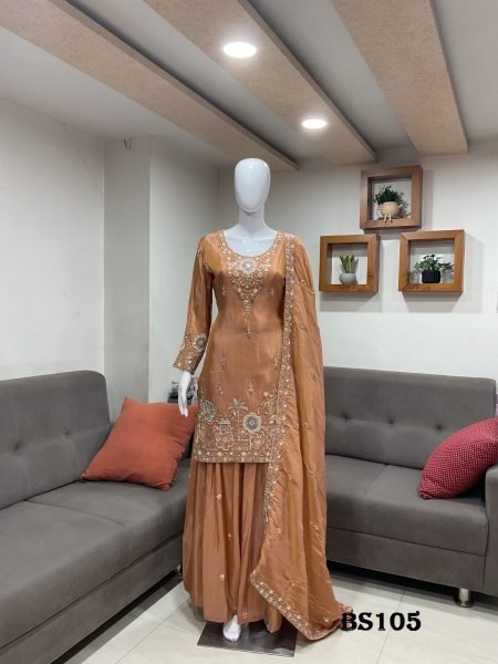 Intuitive Brown Salwar Suit Collection with Premium Pure Fabric and Aster Inner Designer Plazzo Salwar Suits Wholesale