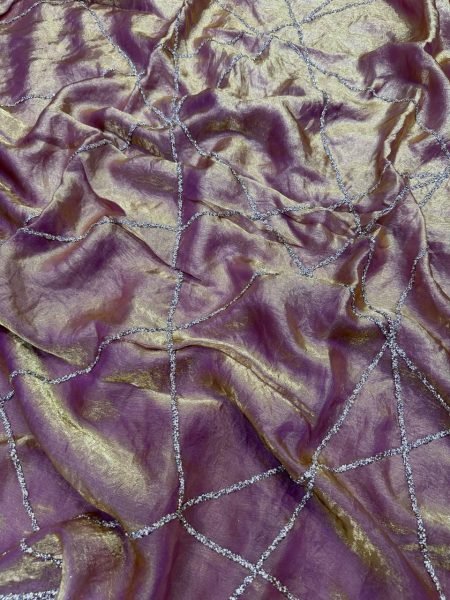 Intuitive Lavender Space Silk Cocktail Party Saree with Diamond Work Silk Sarees Wholesale