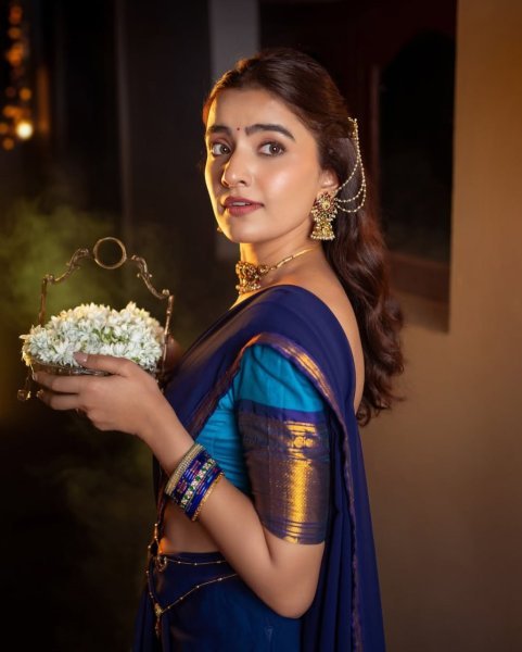 Intuitive Sky Blue South Style Kanchi Cotton Lehenga with Zari Weaving Work Half Saree Lehenga