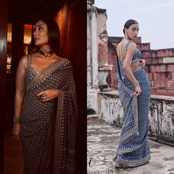Irresistible Blue Fox Georgette Saree with Katdana Embroidery for Wedding Functions Bollywood Fancy Sarees Wholesale