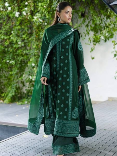 Irresistible Green Designer Georgette Suit Set with Matching Embroidered Dupatta 