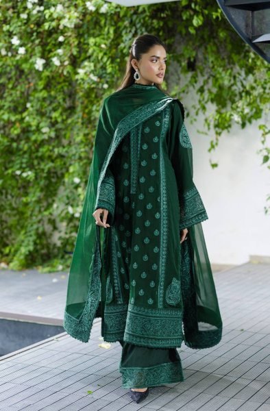 Irresistible Green Designer Georgette Suit Set with Matching Embroidered Dupatta Ready To Wear Collection