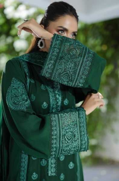 Irresistible Green Designer Georgette Suit Set with Matching Embroidered Dupatta Ready To Wear Collection